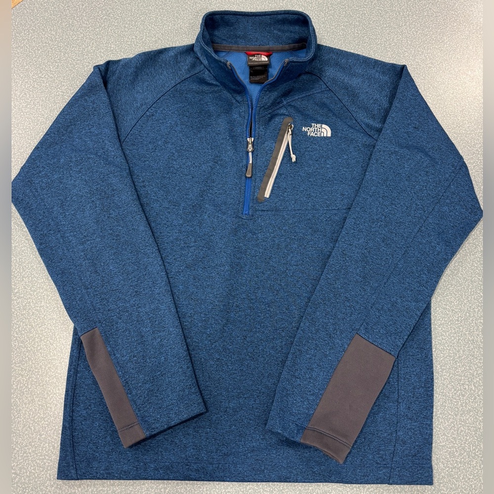 THE NORTH FACE 1/2 ZIP CANYONLANDS FLEECE LINED JACKET SIZE L HEATHERED BLUE